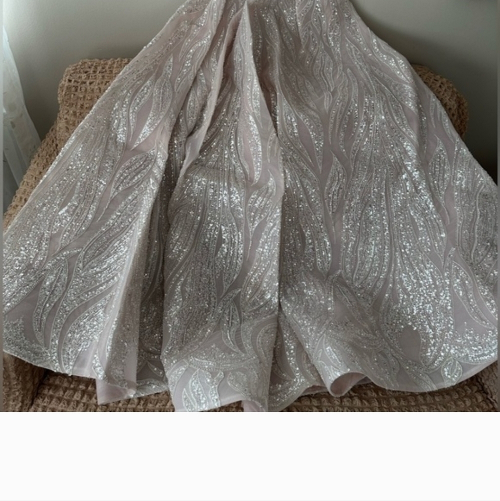 PORTIA AND SCARLETT Ivory Embellished Gown PS22017 w/Detachable Skirt - Size 12 - Picture 6 of 9